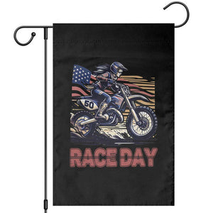 Dirt Bike Girl Garden Flag Patriotic Motocross American Flag Racing TS14 Black Print Your Wear