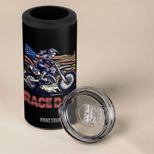 Dirt Bike Girl 4 in 1 Can Cooler Tumbler Patriotic Motocross American Flag Racing TS14 Print Your Wear