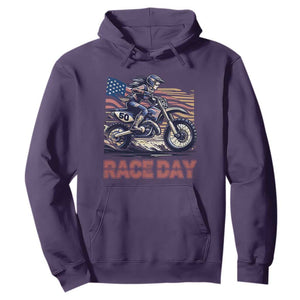 Dirt Bike Girl Hoodie Patriotic Motocross American Flag Racing TS14 Purple Print Your Wear