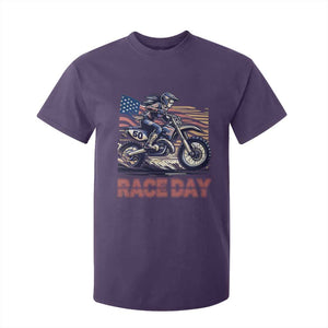 Dirt Bike Girl T Shirt For Kid Patriotic Motocross American Flag Racing TS14 Purple Print Your Wear