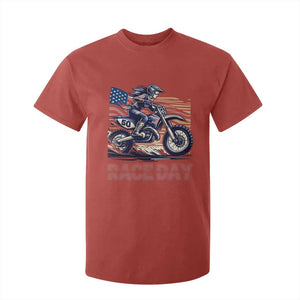 Dirt Bike Girl T Shirt For Kid Patriotic Motocross American Flag Racing TS14 Red Print Your Wear