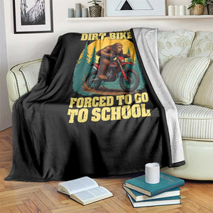 Funny Bigfoot Dirt Bike Throw Blanket Born To Ride Dirt Bikes Forced To Go To School TS14 Print Your Wear