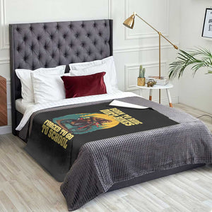 Funny Bigfoot Dirt Bike Throw Blanket Born To Ride Dirt Bikes Forced To Go To School TS14 Print Your Wear