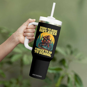 Funny Bigfoot Dirt Bike Tumbler With Handle Born To Ride Dirt Bikes Forced To Go To School TS14 Print Your Wear