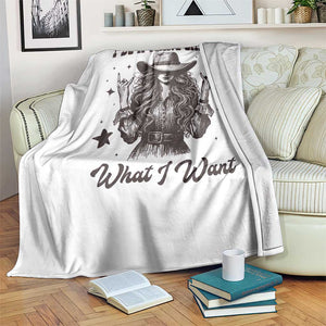 Black Cowgirl Throw Blanket I Do A Thing Called What I Want TS14 Print Your Wear