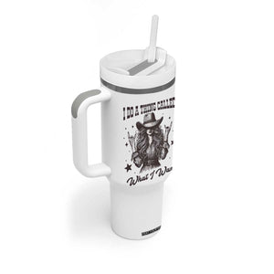 Black Cowgirl Tumbler With Handle I Do A Thing Called What I Want TS14 Print Your Wear
