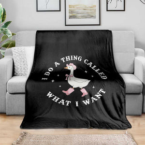 Western Cowgirl Silly Goose Meme Throw Blanket I Do A Thing Called What I Want TS14 Print Your Wear