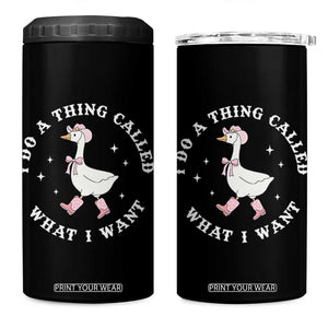 Western Cowgirl Silly Goose Meme 4 in 1 Can Cooler Tumbler I Do A Thing Called What I Want TS14 One Size: 16 oz Black Print Your Wear