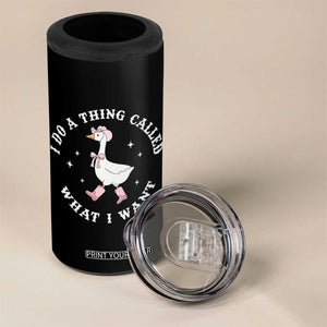 Western Cowgirl Silly Goose Meme 4 in 1 Can Cooler Tumbler I Do A Thing Called What I Want TS14 Print Your Wear