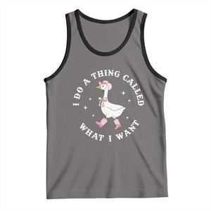 Western Cowgirl Silly Goose Meme Tank Top I Do A Thing Called What I Want TS14 Deep Heather Black Print Your Wear