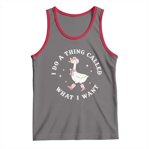 Western Cowgirl Silly Goose Meme Tank Top I Do A Thing Called What I Want TS14 Deep Heather Red Print Your Wear