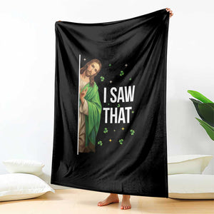 Christian Jesus St Patricks Day Meme Throw Blanket I Saw That TS14 Print Your Wear