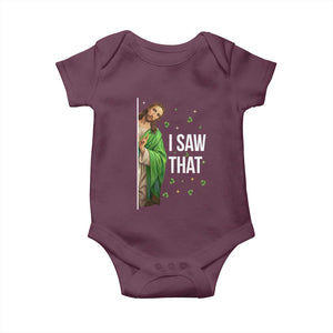 Christian Jesus St Patricks Day Meme Baby Onesie I Saw That TS14 Maroon Print Your Wear