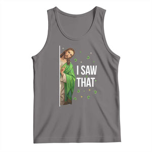 Christian Jesus St Patricks Day Meme Tank Top I Saw That TS14 Deep Heather Print Your Wear
