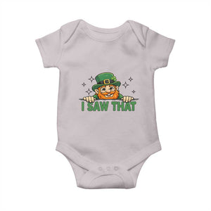 I Saw That Baby Onesie Funny Leprechaun St Patricks Day Meme TS14 Ice Gray Print Your Wear