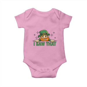 I Saw That Baby Onesie Funny Leprechaun St Patricks Day Meme TS14 Light Pink Print Your Wear