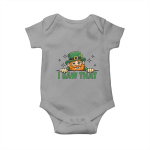 I Saw That Baby Onesie Funny Leprechaun St Patricks Day Meme TS14 Sport Gray Print Your Wear