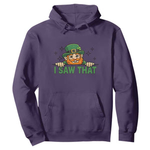 I Saw That Hoodie Funny Leprechaun St Patricks Day Meme TS14 Purple Print Your Wear