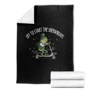 Funny Frog St Patricks Day Meme Throw Blanket Off To Start The Shenanigans TS14 Black Print Your Wear