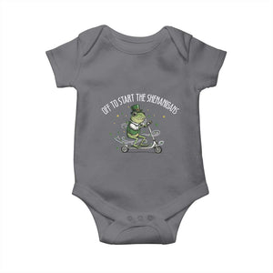 Funny Frog St Patricks Day Meme Baby Onesie Off To Start The Shenanigans TS14 Charcoal Print Your Wear