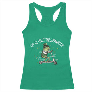 Funny Frog St Patricks Day Meme Racerback Tank Top Off To Start The Shenanigans TS14 Irish Green Print Your Wear