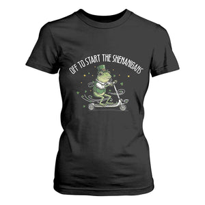 Funny Frog St Patricks Day Meme T Shirt For Women Off To Start The Shenanigans TS14 Black Print Your Wear