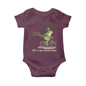 Funny Frog St Patricks Day Meme Baby Onesie Off To Get Shamrocked TS14 Maroon Print Your Wear