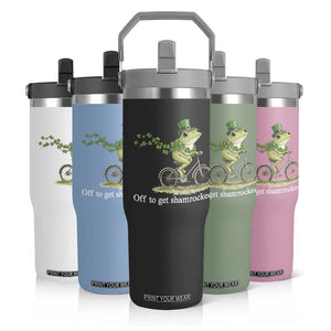 Funny Frog St Patricks Day Meme Flip Straw Tumbler Off To Get Shamrocked TS14 Print Your Wear