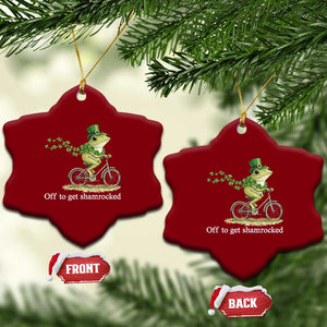 Funny Frog St Patricks Day Meme Ceramic Ornament Off To Get Shamrocked TS14 Print Your Wear