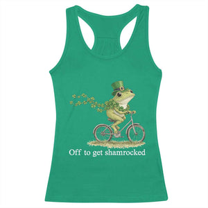 Funny Frog St Patricks Day Meme Racerback Tank Top Off To Get Shamrocked TS14 Irish Green Print Your Wear