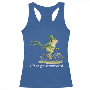 Funny Frog St Patricks Day Meme Racerback Tank Top Off To Get Shamrocked TS14 Royal Blue Print Your Wear