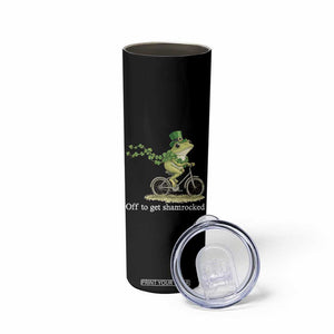 Funny Frog St Patricks Day Meme Skinny Tumbler Off To Get Shamrocked TS14 Print Your Wear