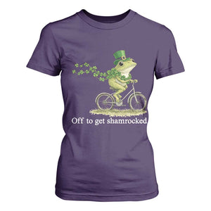 Funny Frog St Patricks Day Meme T Shirt For Women Off To Get Shamrocked TS14 Purple Print Your Wear