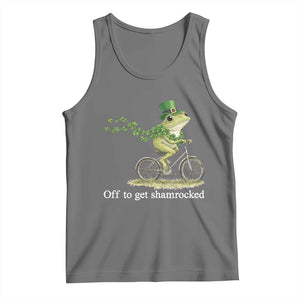 Funny Frog St Patricks Day Meme Tank Top Off To Get Shamrocked TS14 Black Heather Print Your Wear