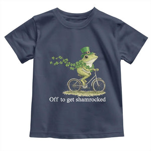Funny Frog St Patricks Day Meme Toddler T Shirt Off To Get Shamrocked TS14 Navy Print Your Wear