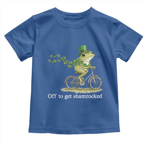 Funny Frog St Patricks Day Meme Toddler T Shirt Off To Get Shamrocked TS14 Royal Blue Print Your Wear
