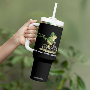 Funny Frog St Patricks Day Meme Tumbler With Handle Off To Get Shamrocked TS14 Print Your Wear