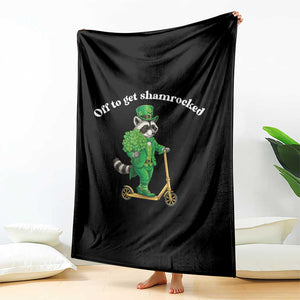 Funny Raccoon St Patricks Day Meme Throw Blanket Off To Get Shamrocked TS14 Print Your Wear