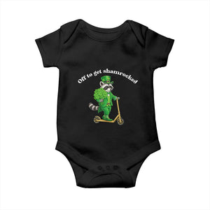 Funny Raccoon St Patricks Day Meme Baby Onesie Off To Get Shamrocked TS14 Black Print Your Wear