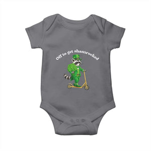 Funny Raccoon St Patricks Day Meme Baby Onesie Off To Get Shamrocked TS14 Charcoal Print Your Wear