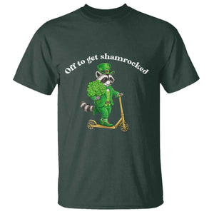 Funny Raccoon St Patricks Day Meme T Shirt Off To Get Shamrocked TS14 Dark Forest Green Print Your Wear