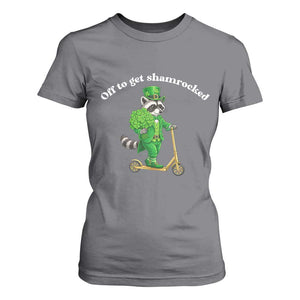 Funny Raccoon St Patricks Day Meme T Shirt For Women Off To Get Shamrocked TS14 Charcoal Print Your Wear