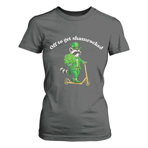 Funny Raccoon St Patricks Day Meme T Shirt For Women Off To Get Shamrocked TS14 Dark Heather Print Your Wear