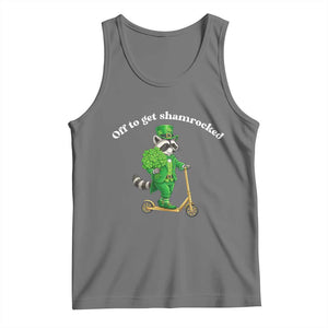 Funny Raccoon St Patricks Day Meme Tank Top Off To Get Shamrocked TS14 Black Heather Print Your Wear