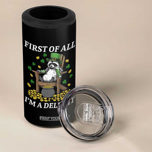 Funny St Patricks Day Raccoon Drinking Beer 4 in 1 Can Cooler Tumbler First Of All I Am Delight TS14 Print Your Wear