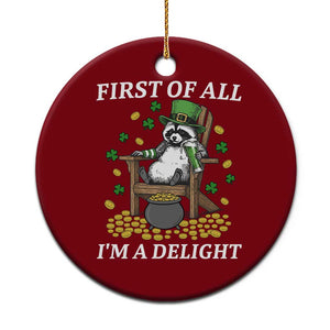 Funny St Patricks Day Raccoon Drinking Beer Ceramic Ornament First Of All I Am Delight TS14 1pc Red Print Your Wear