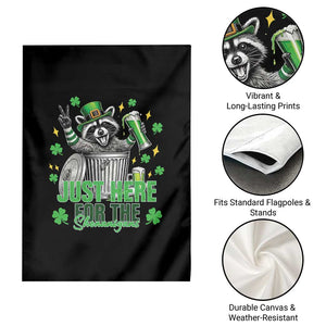 Funny Raccoon Drinking Beer St Patricks Day Garden Flag Just Here For The Shenanigans TS14 Print Your Wear