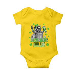Funny Raccoon Drinking Beer St Patricks Day Baby Onesie Just Here For The Shenanigans TS14 Daisy Print Your Wear