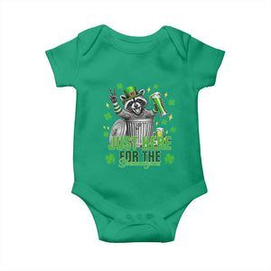 Funny Raccoon Drinking Beer St Patricks Day Baby Onesie Just Here For The Shenanigans TS14 Irish Green Print Your Wear