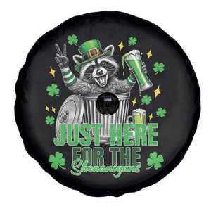 Funny Raccoon Drinking Beer St Patricks Day Spare Tire Cover Just Here For The Shenanigans TS14 Print Your Wear